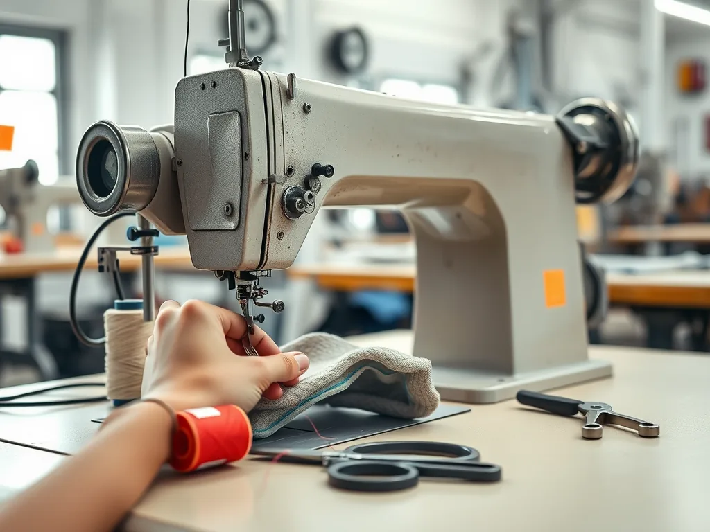 Arreglo de una prenda en máquina de coser