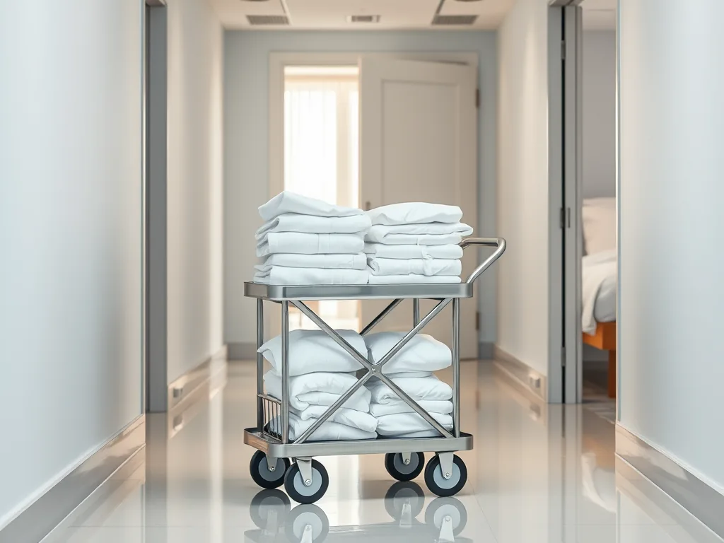 Lencería de hotel doblada y lista para tender