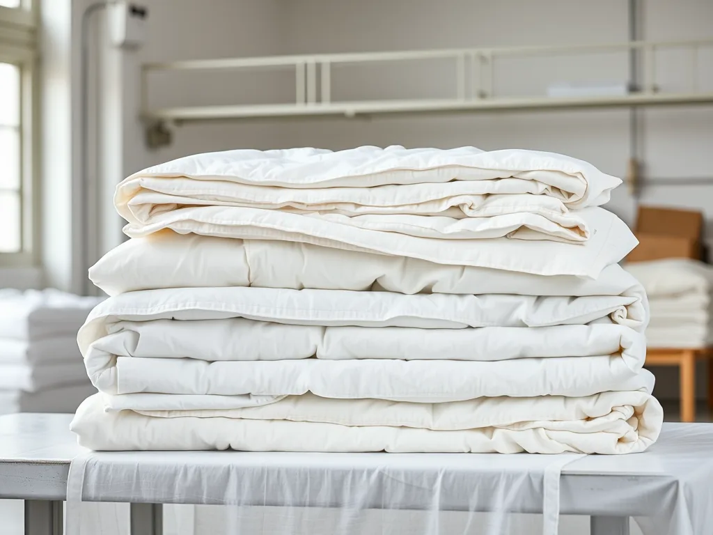 Ropa de cama limpia y doblada